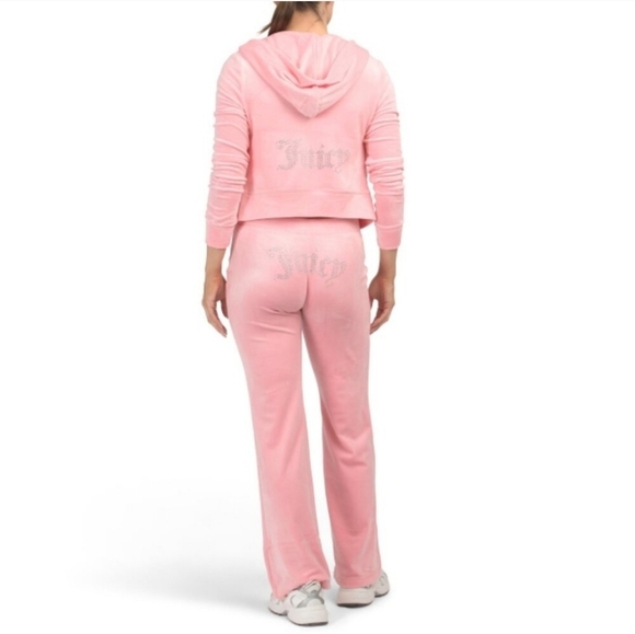 💕🔹️JUICY COUTURE🔹️ Flamingo Classic Velour Track Suit Joggers Sweats - Picture 3 of 3